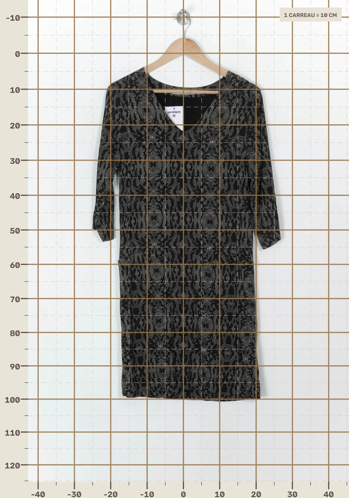 Robe Noire et Grise - Taille S/36 de la marque La Fée Maraboutée | PARAD119120 - Vendu par Paradigme - Image 4