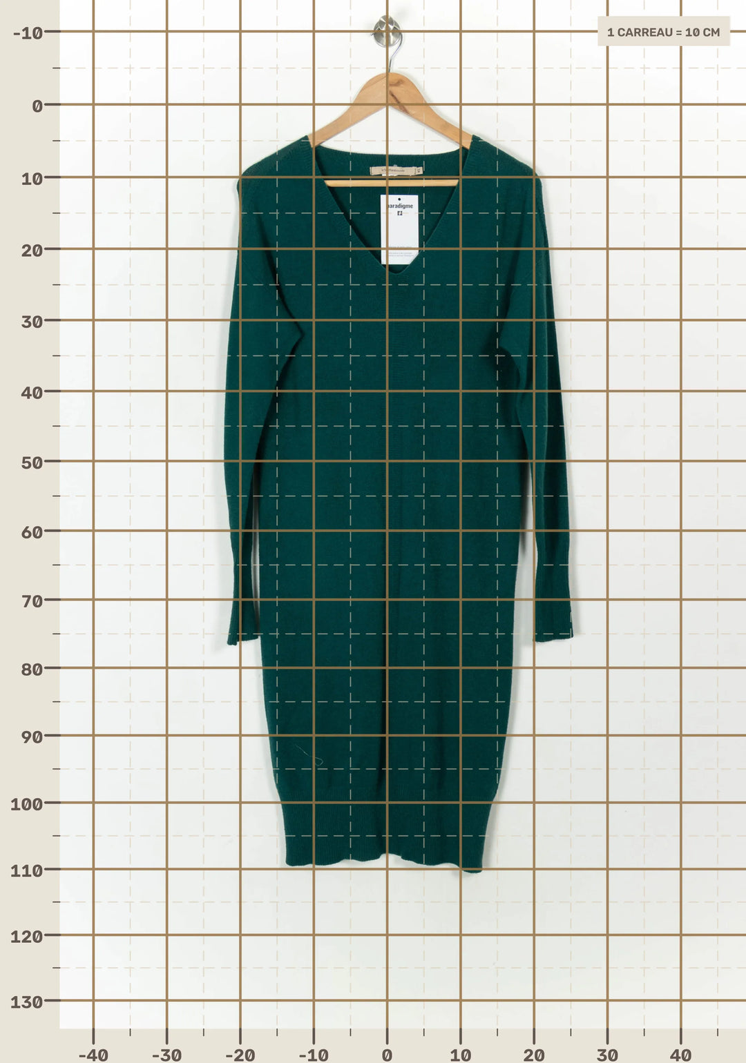 Robe Pull Verte - Taille XS/34 de la marque La Fée Maraboutée | PARAD119122 - Vendu par Paradigme - Image 4