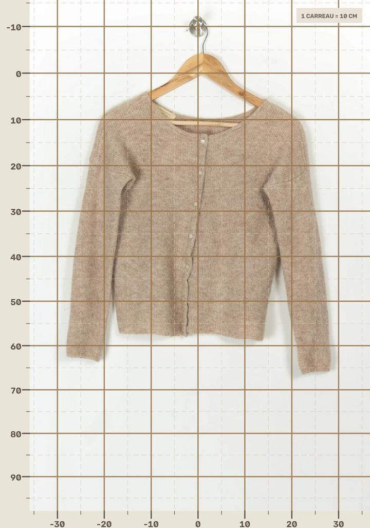 Cardigan Beige - Taille XS/34 de la marque Sézane | PARAD119125 - Vendu par Paradigme - Image 4