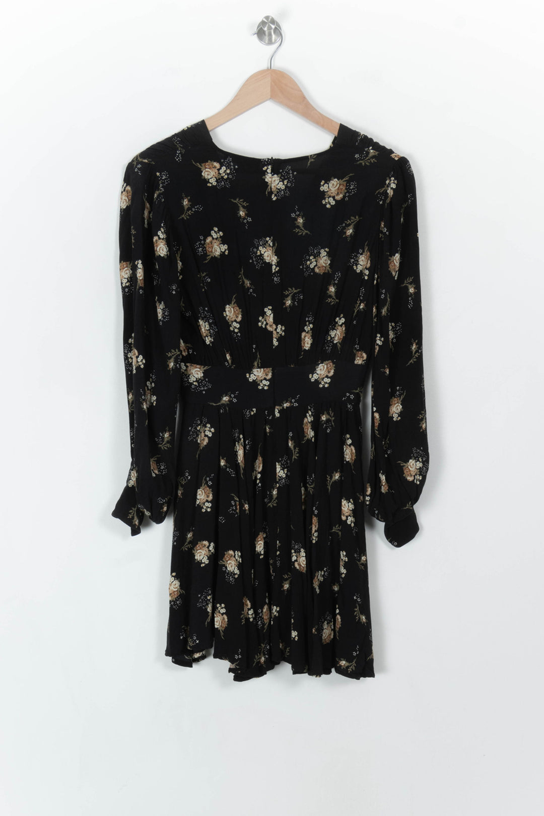 Robe Fleurie Noire et Beige - Taille S/36 de la marque Maje | PARAD119128 - Vendu par Paradigme - Image 5