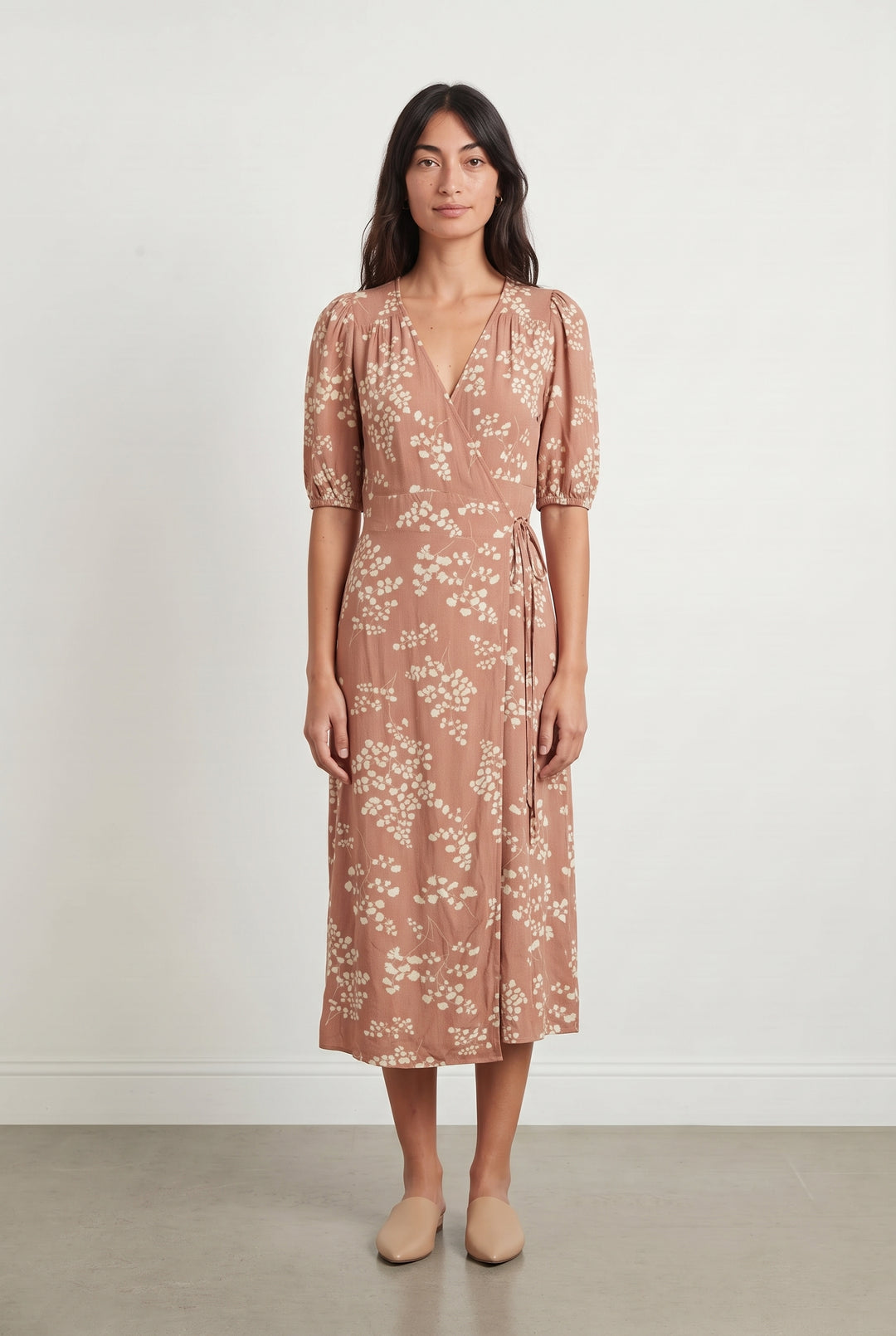 Robe Longue Marron et Blanche - Taille XS/34 de la marque Petite Mendigote | PARAD119129 - Vendu par Paradigme - Image 1