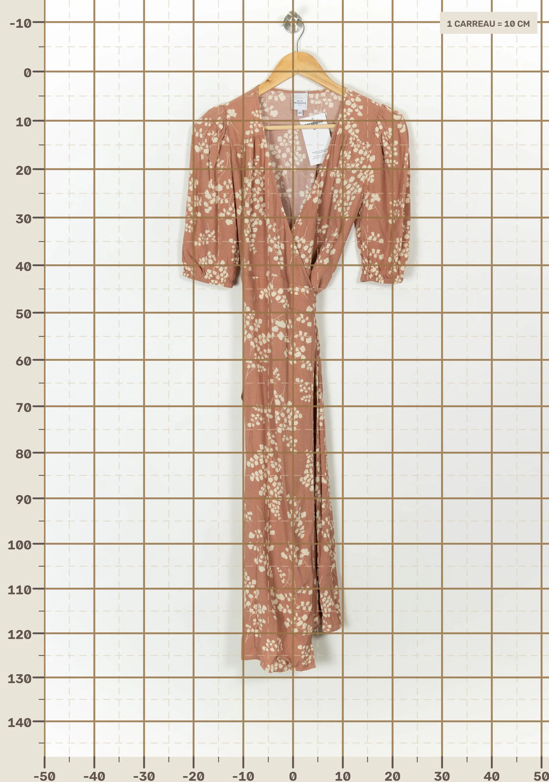 Robe Longue Marron et Blanche - Taille XS/34 de la marque Petite Mendigote | PARAD119129 - Vendu par Paradigme - Image 4