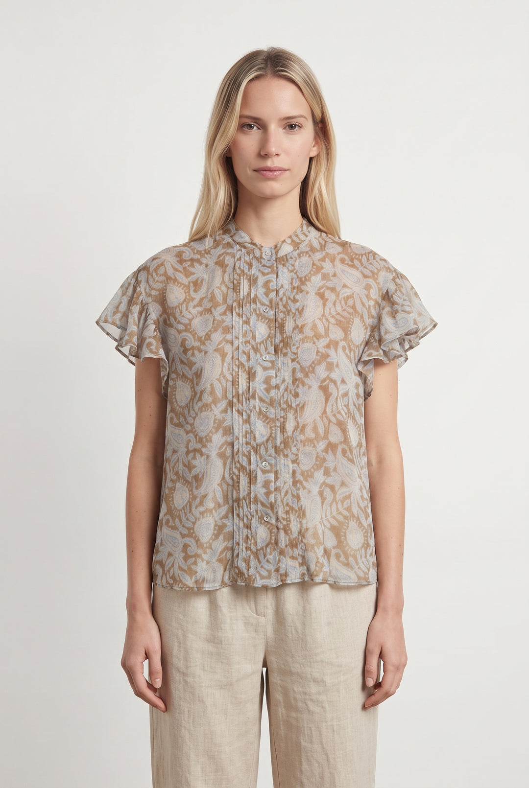 Blouse Beige et Bleu - Taille XS/34 de la marque Comptoir des Cotonniers | PARAD119131 - Vendu par Paradigme - Image 1