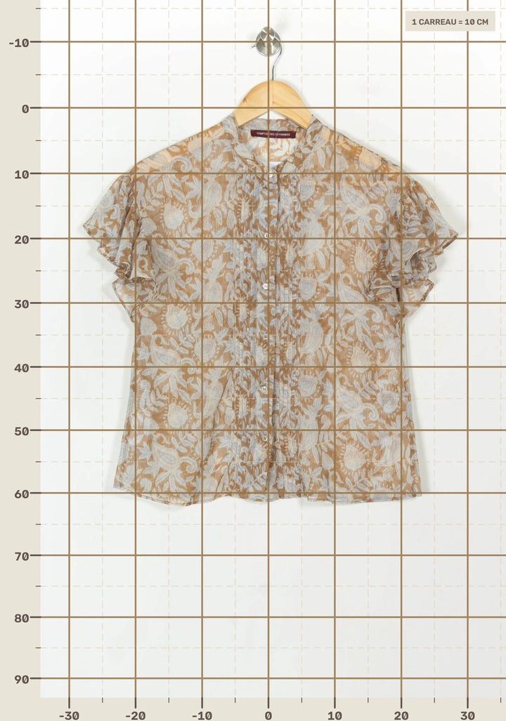 Blouse Beige et Bleu - Taille XS/34 de la marque Comptoir des Cotonniers | PARAD119131 - Vendu par Paradigme - Image 4