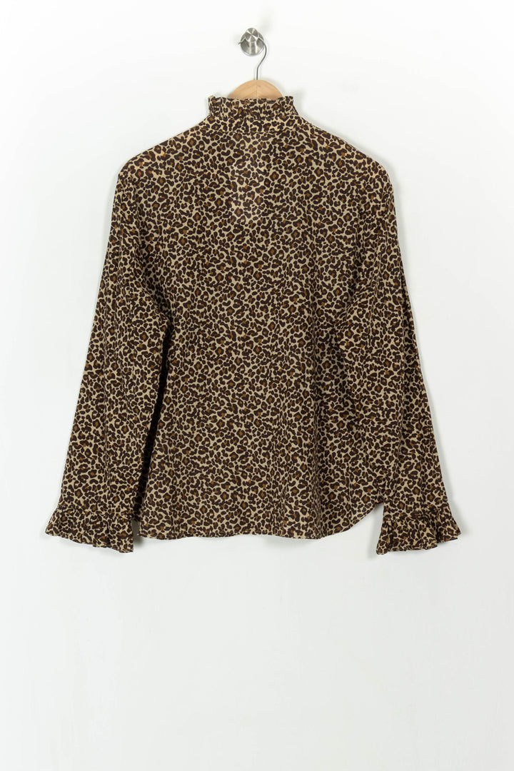 Blouse Léopard Marron et Beige - Taille XXL/44 de la marque Sézane | PARAD119136 - Vendu par Paradigme - Image 5
