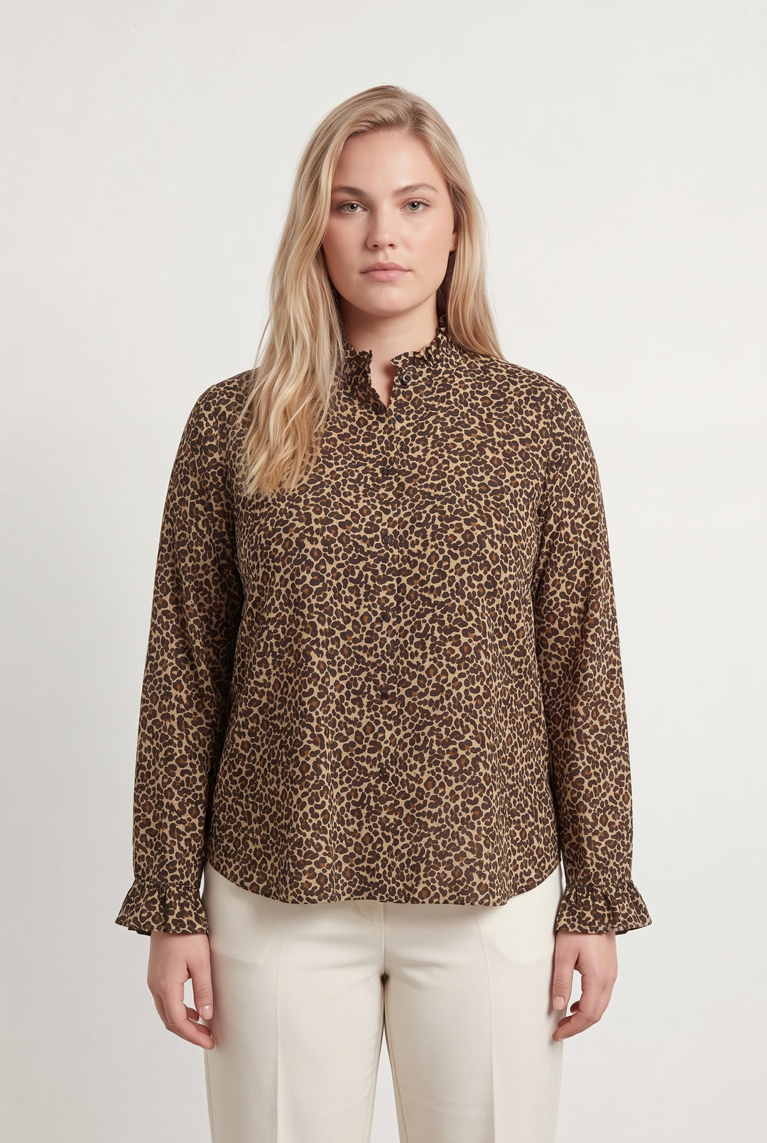 Blouse Léopard Marron et Beige - Taille XXL/44 de la marque Sézane | PARAD119136 - Vendu par Paradigme - Image 1
