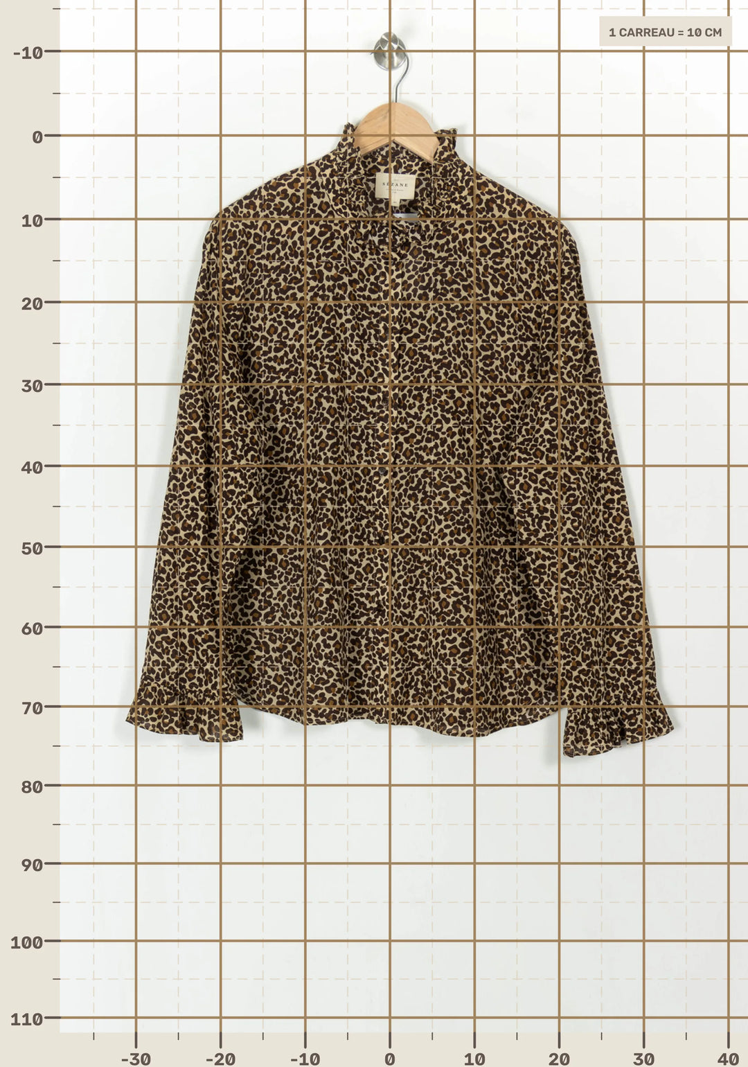 Blouse Léopard Marron et Beige - Taille XXL/44 de la marque Sézane | PARAD119136 - Vendu par Paradigme - Image 4