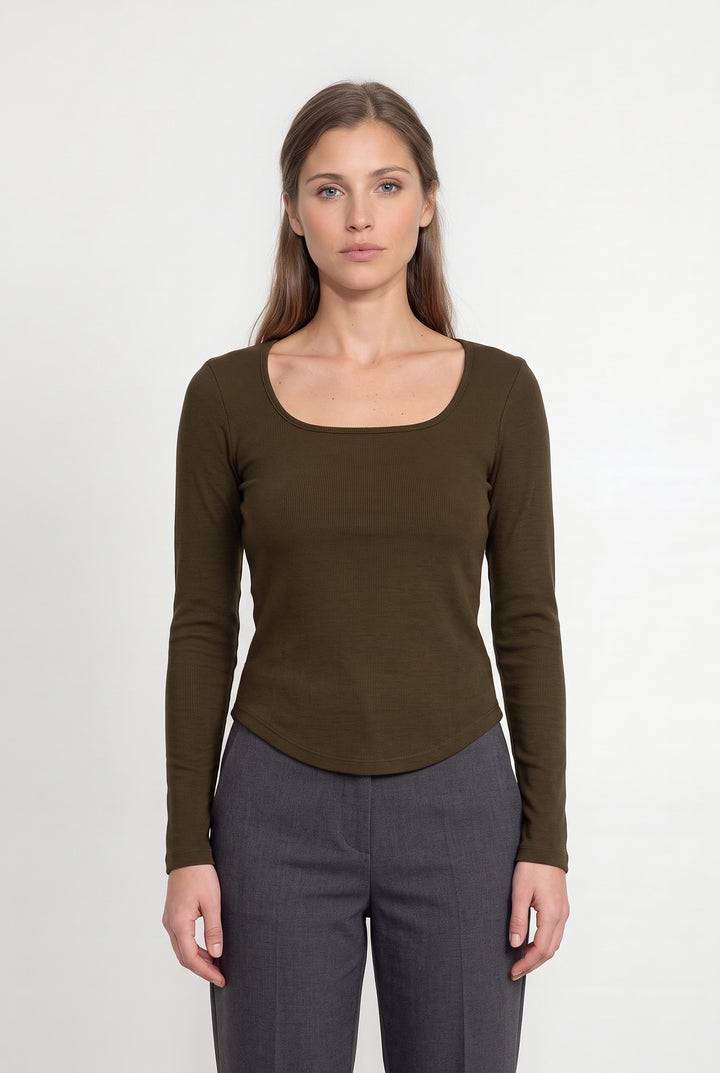 T-shirt Manches Longues Vert - Taille M/38 de la marque Rodier | PARAD119137 - Vendu par Paradigme - Image 1
