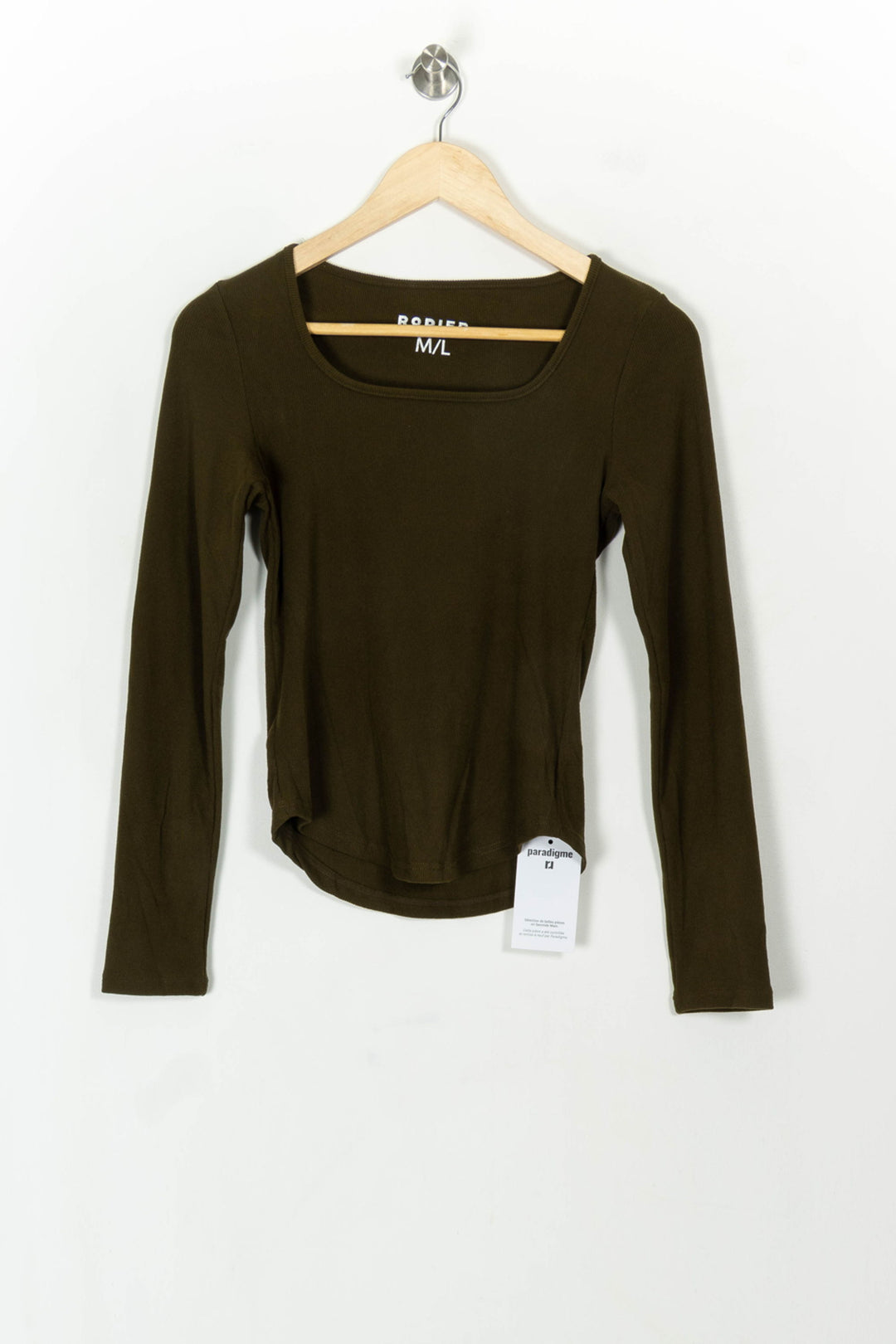 T-shirt Manches Longues Vert - Taille M/38 de la marque Rodier | PARAD119137 - Vendu par Paradigme - Image 2