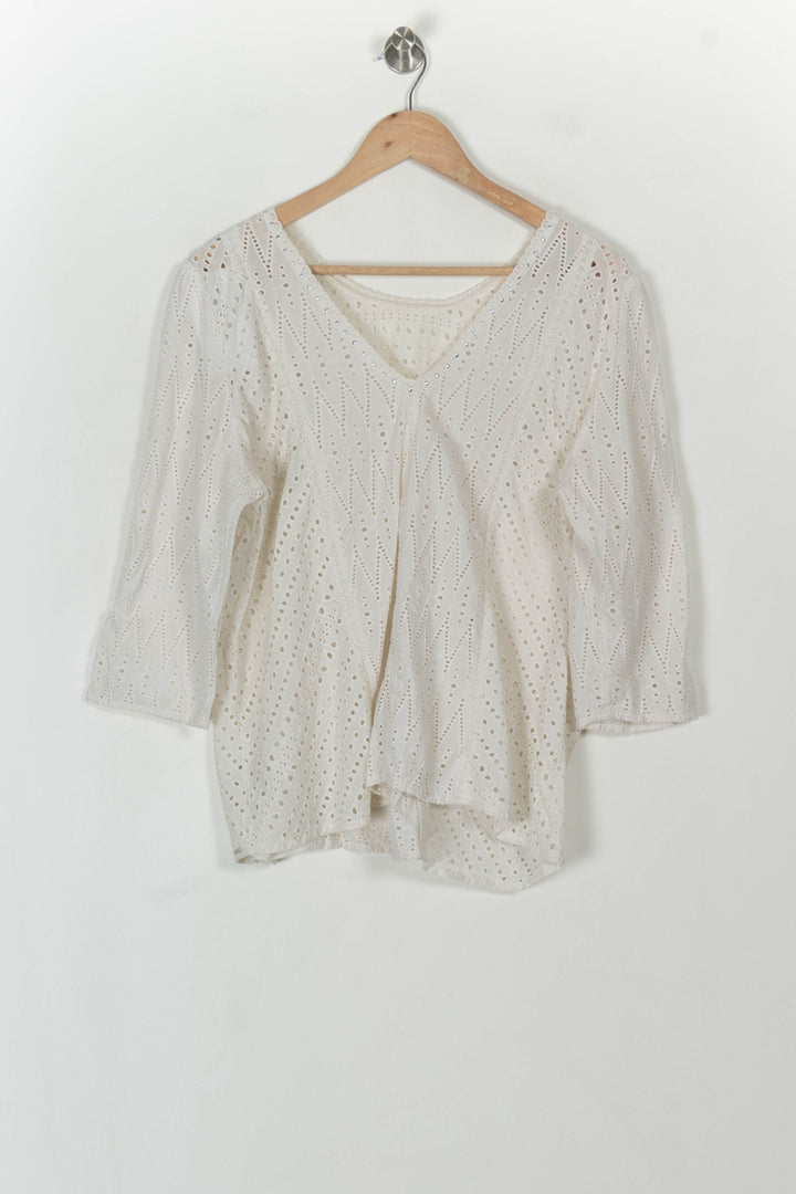 Blouse Brodée Beige - Taille XXL/44 de la marque IKKS | PARAD119140 - Vendu par Paradigme - Image 5