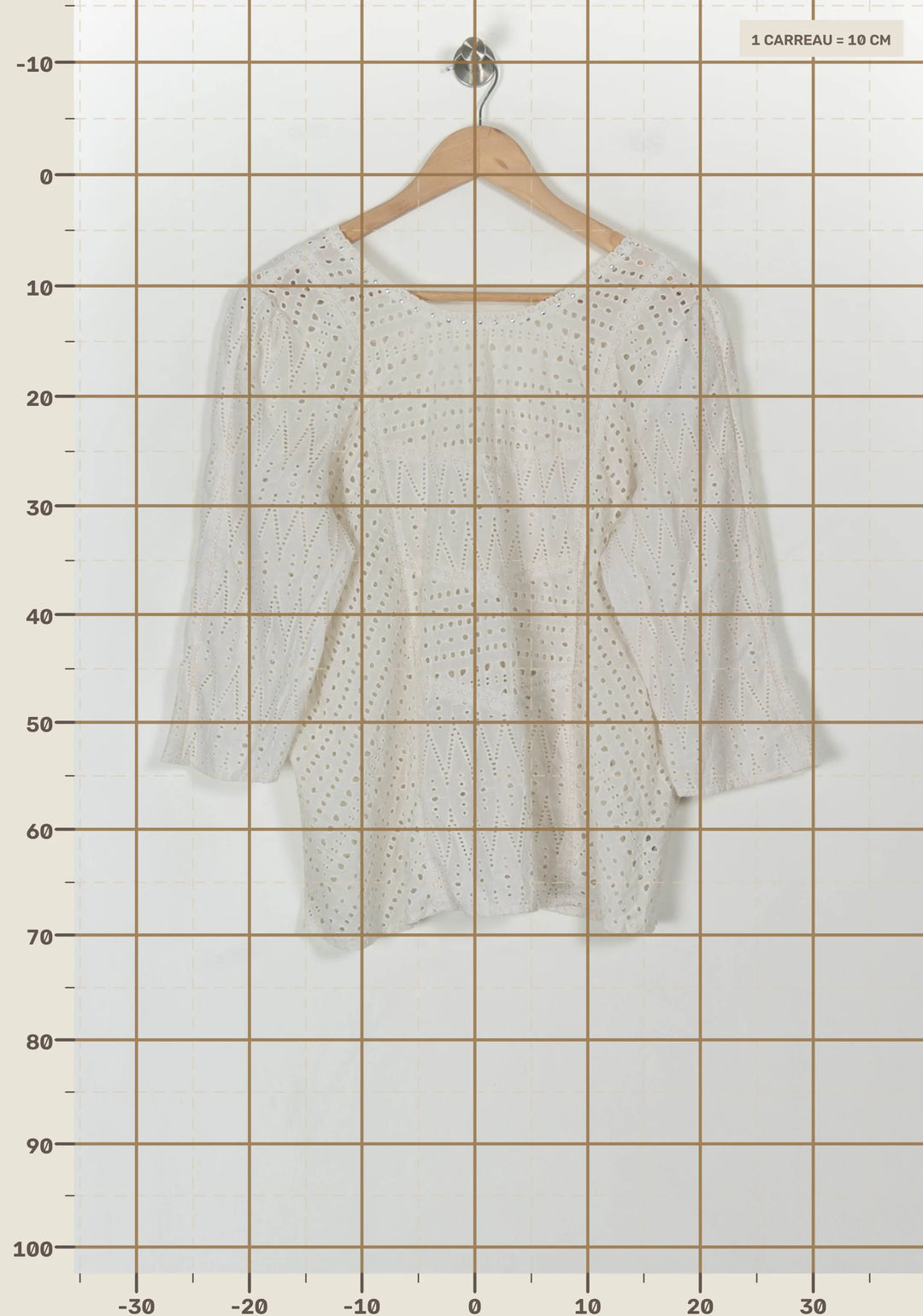 Blouse Brodée Beige - Taille XXL/44 de la marque IKKS | PARAD119140 - Vendu par Paradigme - Image 4