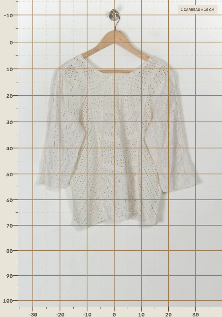 Blouse Brodée Beige - Taille XXL/44 de la marque IKKS | PARAD119140 - Vendu par Paradigme - Image 4