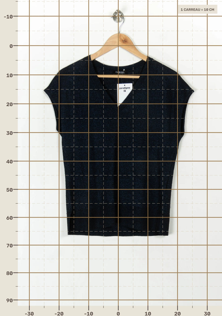 Pull Sans Manches Bleu - Taille M/38 de la marque Caroll | PARAD119145 - Vendu par Paradigme - Image 4