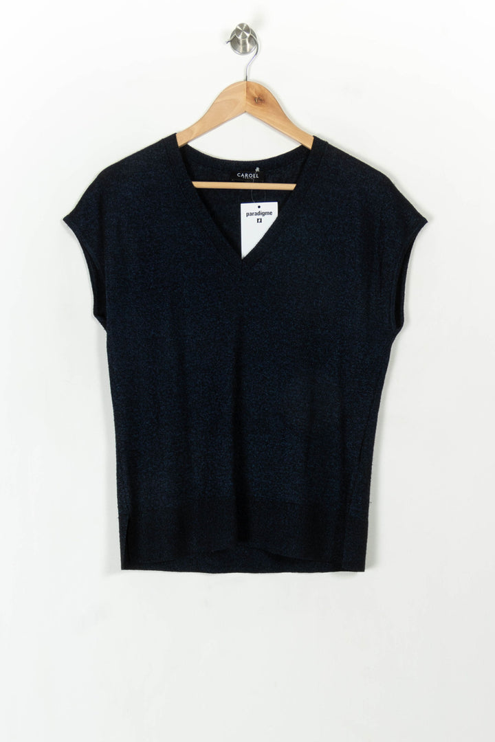 Pull Sans Manches Bleu - Taille M/38 de la marque Caroll | PARAD119145 - Vendu par Paradigme - Image 2