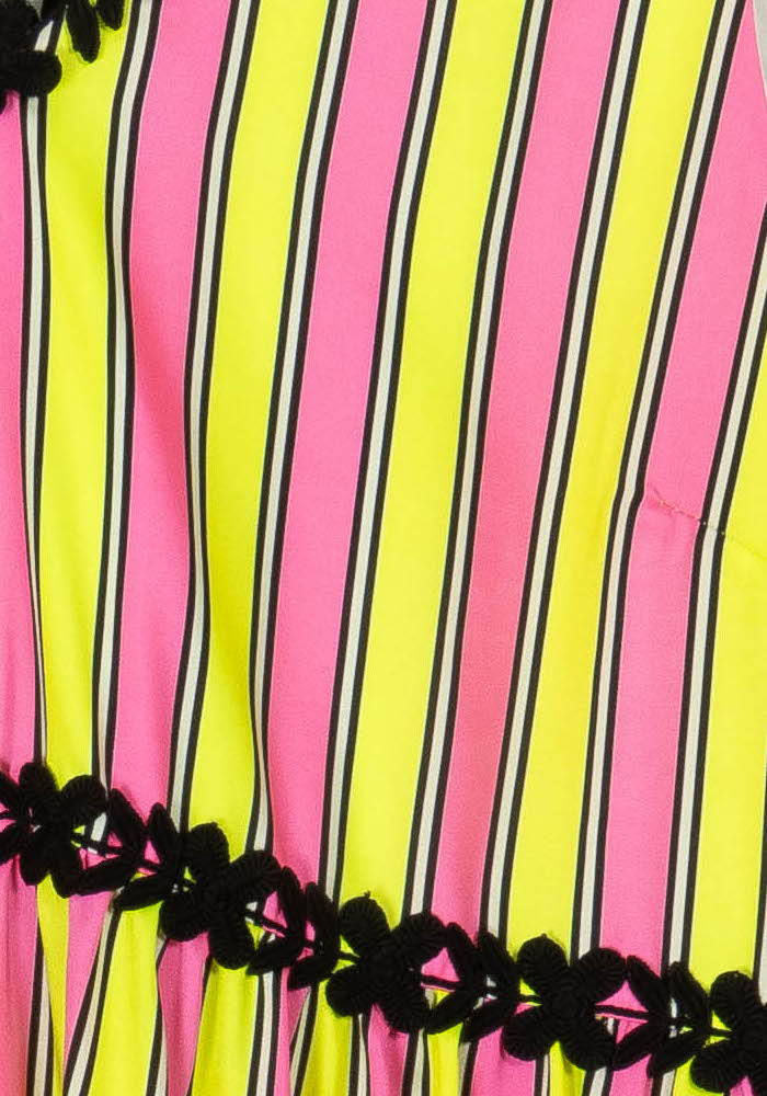Robe Midi Rayée Jaune et Rose - Taille XXXL/46 de la marque Indies | PARAD119155 - Vendu par Paradigme - Image 3