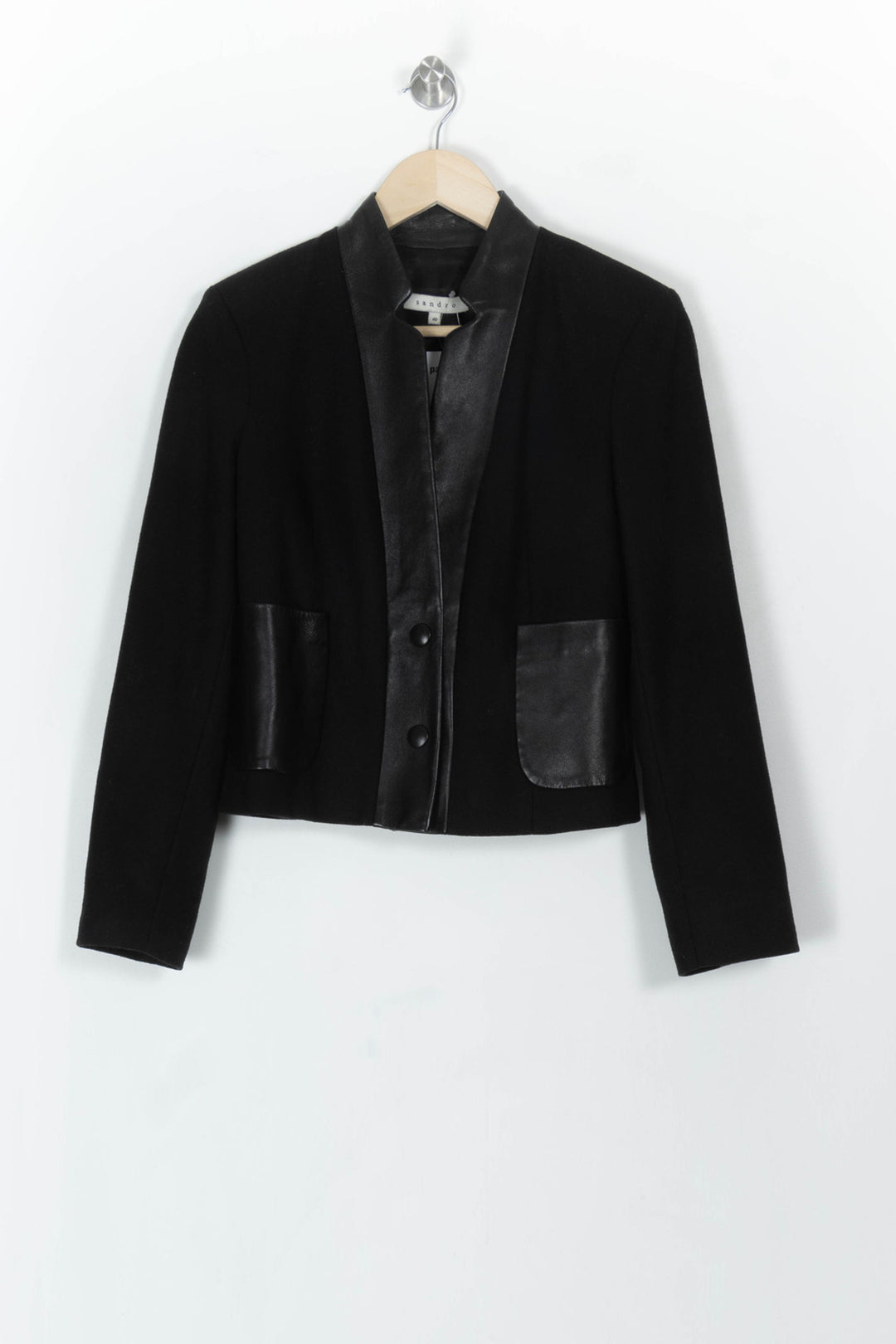 Blazer Noir - Taille L/40 de la marque Sandro | PARAD119158 - Vendu par Paradigme - Image 2