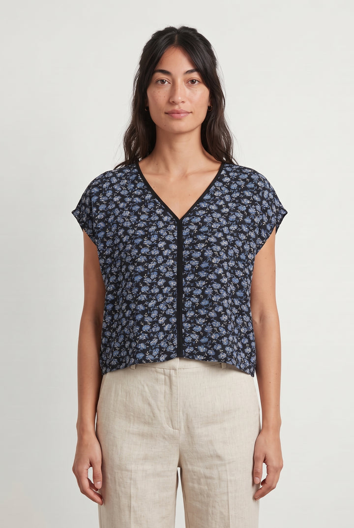Blouse Noire et Bleue - Taille S/36 de la marque La Fée Maraboutée | PARAD119160 - Vendu par Paradigme - Image 1