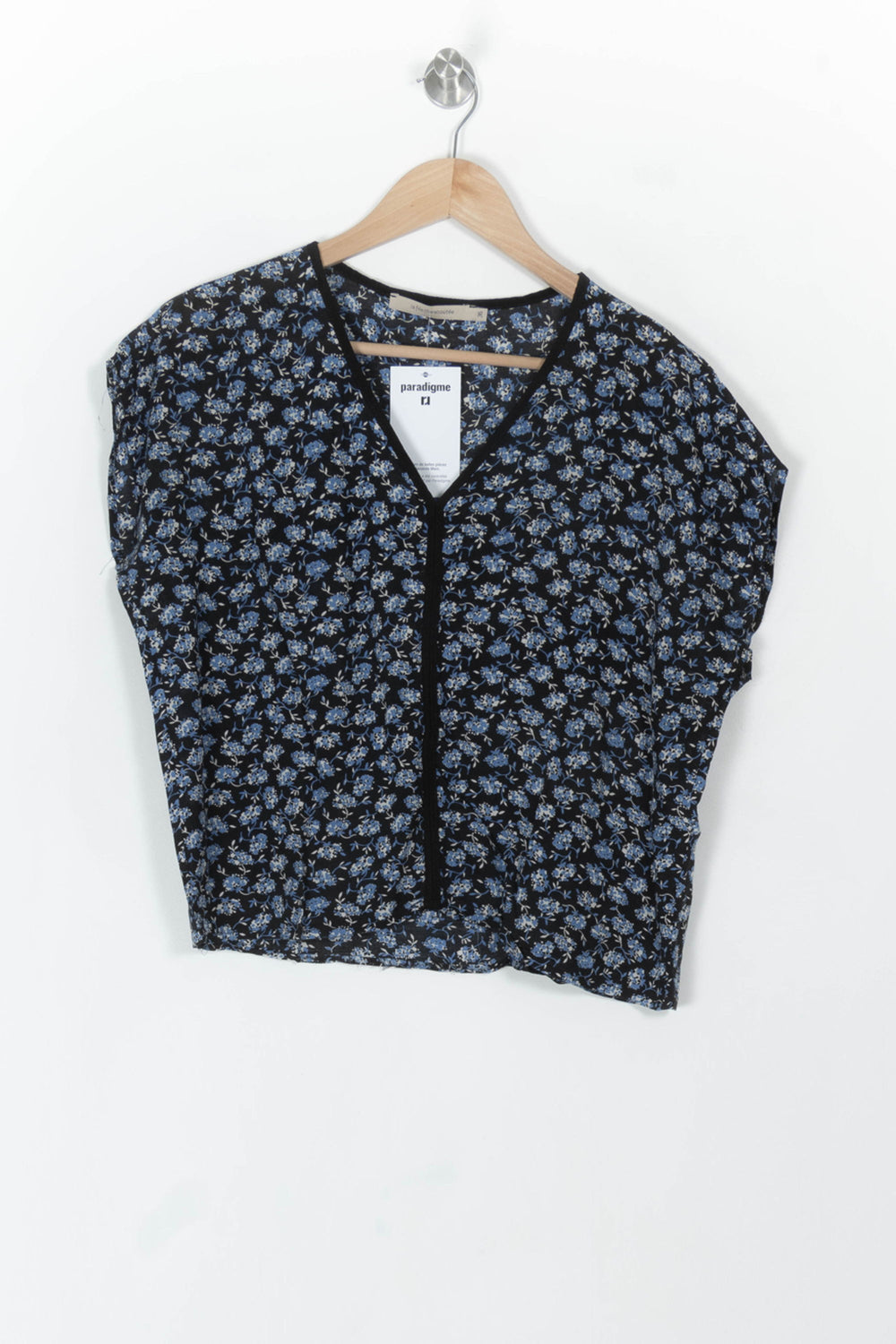 Blouse Noire et Bleue - Taille S/36 de la marque La Fée Maraboutée | PARAD119160 - Vendu par Paradigme - Image 2
