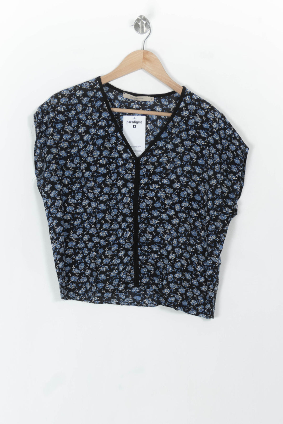 Blouse Noire et Bleue - Taille S/36 de la marque La Fée Maraboutée | PARAD119160 - Vendu par Paradigme - Image 2