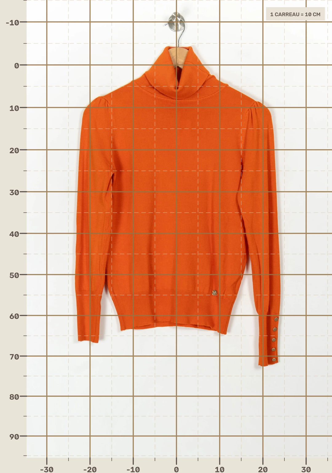 Pull Col Roulé Orange - Taille S/36 de la marque La Petite Etoile | PARAD119166 - Vendu par Paradigme - Image 4