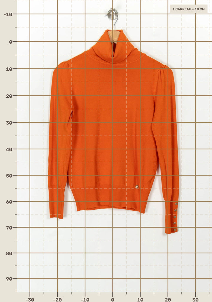 Pull Col Roulé Orange - Taille S/36 de la marque La Petite Etoile | PARAD119166 - Vendu par Paradigme - Image 4