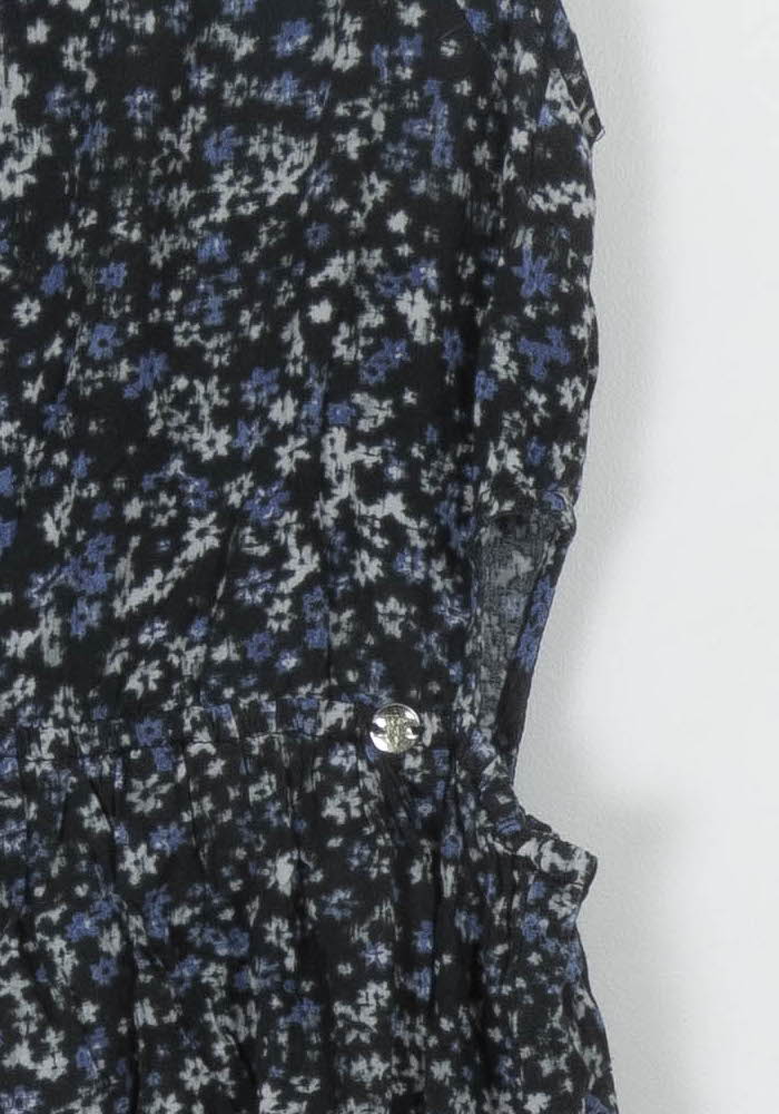 Robe Fleurie Noire et Bleue - Taille S/36 de la marque IKKS | PARAD119172 - Vendu par Paradigme - Image 3