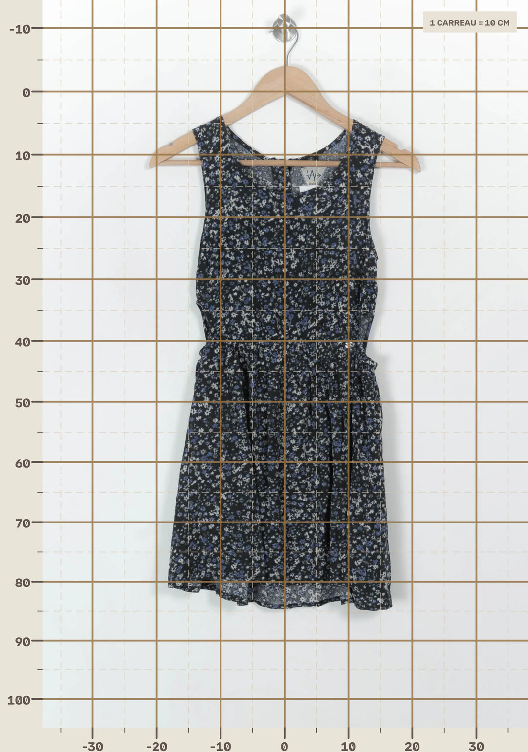 Robe Fleurie Noire et Bleue - Taille S/36 de la marque IKKS | PARAD119172 - Vendu par Paradigme - Image 4