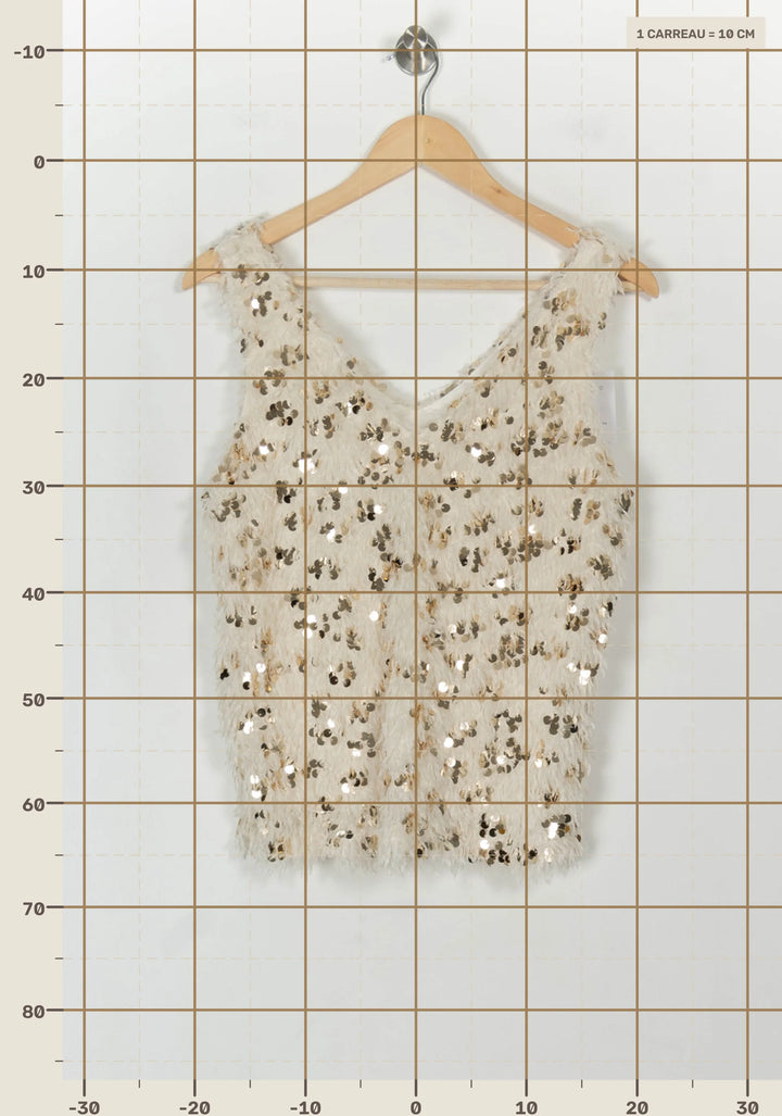 Top Doré et Blanc - Taille S/36 de la marque Imprevu | PARAD119174 - Vendu par Paradigme - Image 4