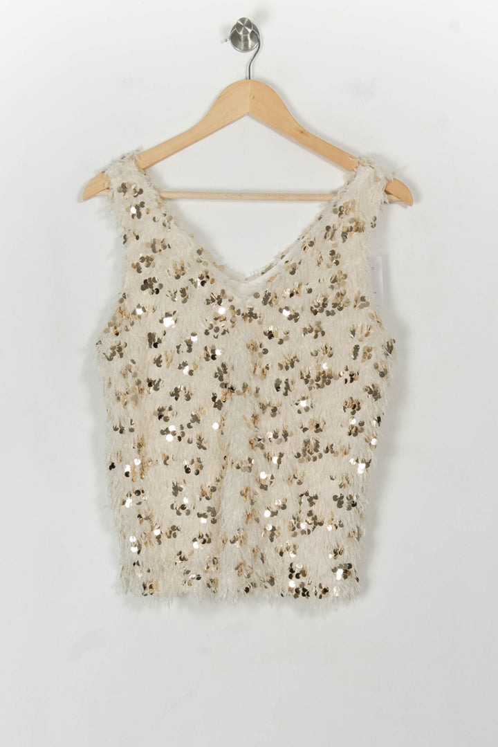 Top Doré et Blanc - Taille S/36 de la marque Imprevu | PARAD119174 - Vendu par Paradigme - Image 2
