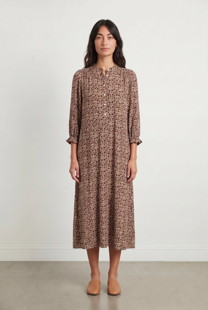 Robe Midi Bordeaux et Beige - Taille S/36 de la marque Pablo | PARAD119177 - Vendu par Paradigme - Image 1