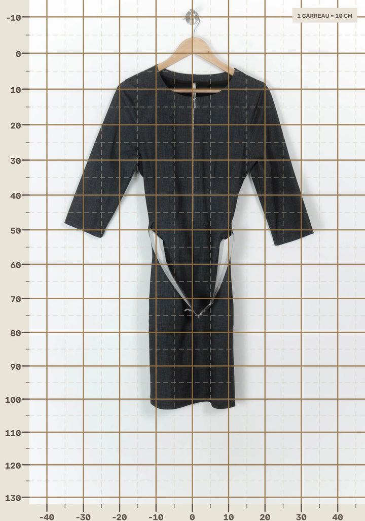 Robe Crayon Grise - Taille XXL/44 de la marque Indies | PARAD119181 - Vendu par Paradigme - Image 4