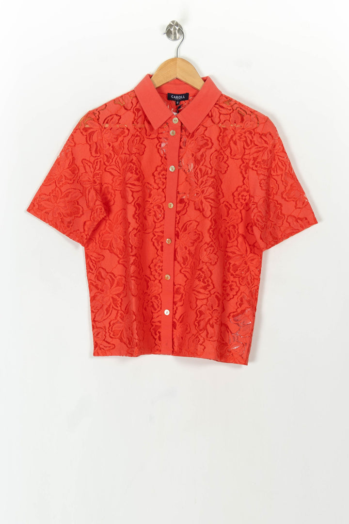 Chemise Rose - Taille M/38 de la marque Caroll | PARAD119184 - Vendu par Paradigme - Image 2