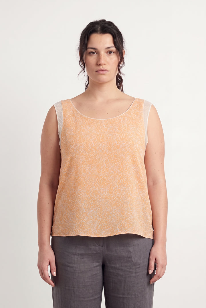 Débardeur Orange et Blanc - Taille XL/42 de la marque Pablo | PARAD119190 - Vendu par Paradigme - Image 1