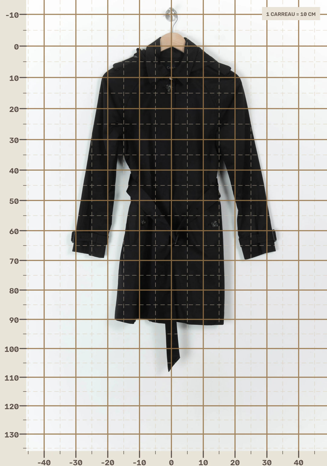 Trench Noir - Taille S/36 de la marque Caroll | PARAD119193 - Vendu par Paradigme - Image 4