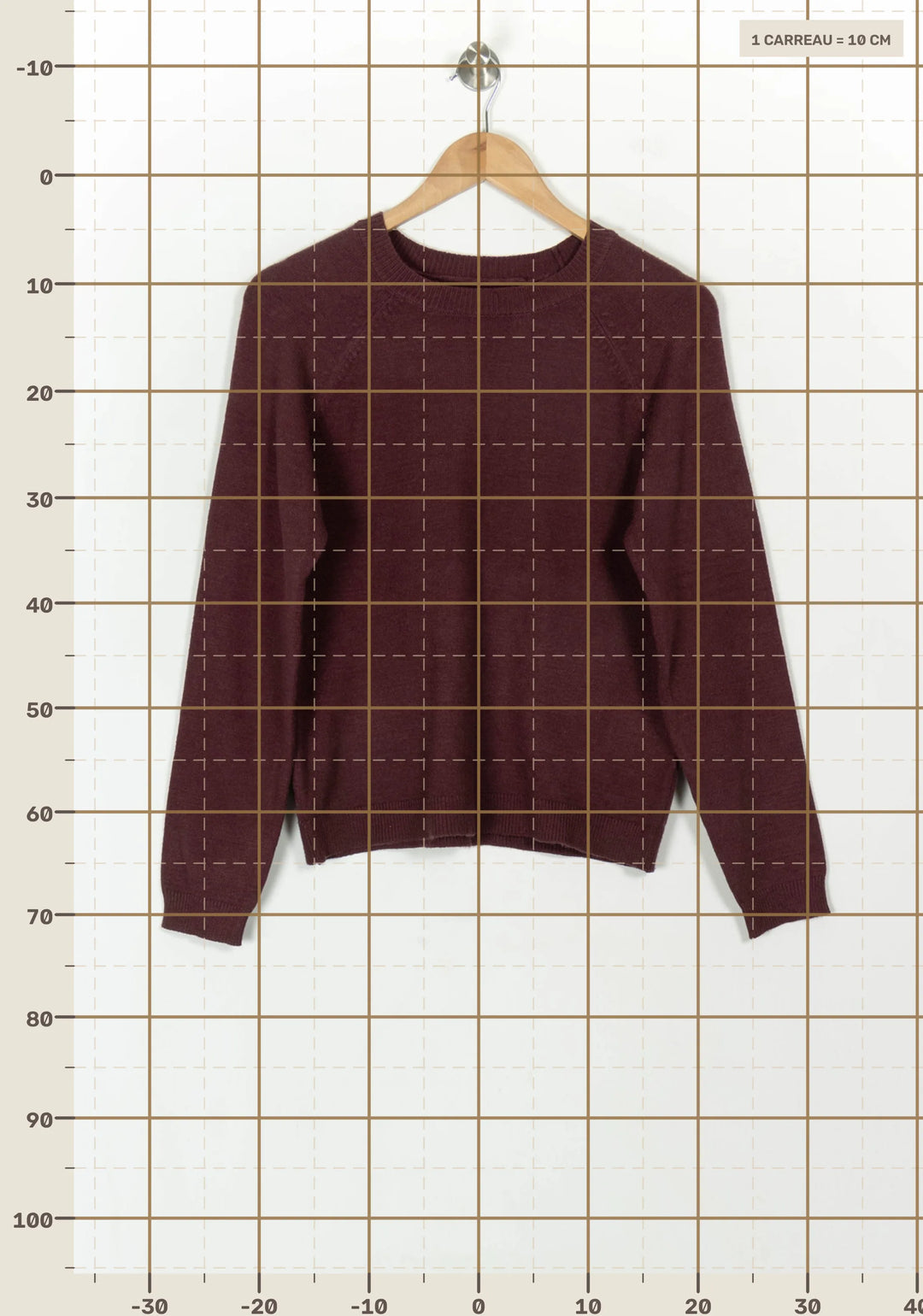 Pull Bordeaux - Taille S/36 de la marque Sud express | PARAD119195 - Vendu par Paradigme - Image 4