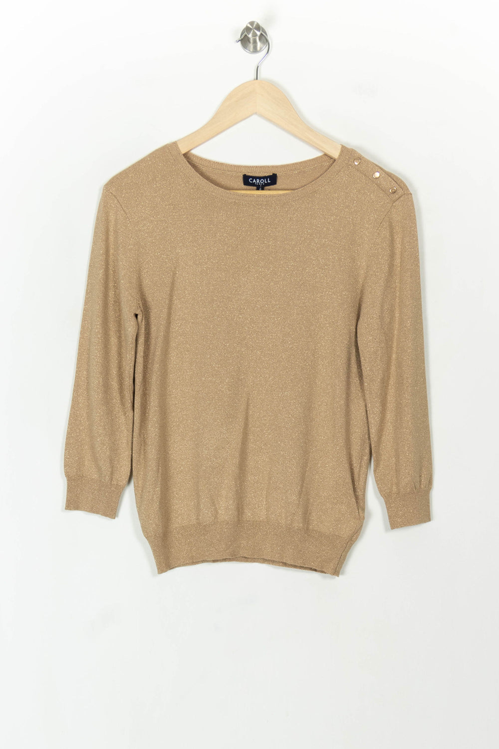 Pull Beige - Taille XS/34 de la marque Caroll | PARAD119196 - Vendu par Paradigme - Image 2