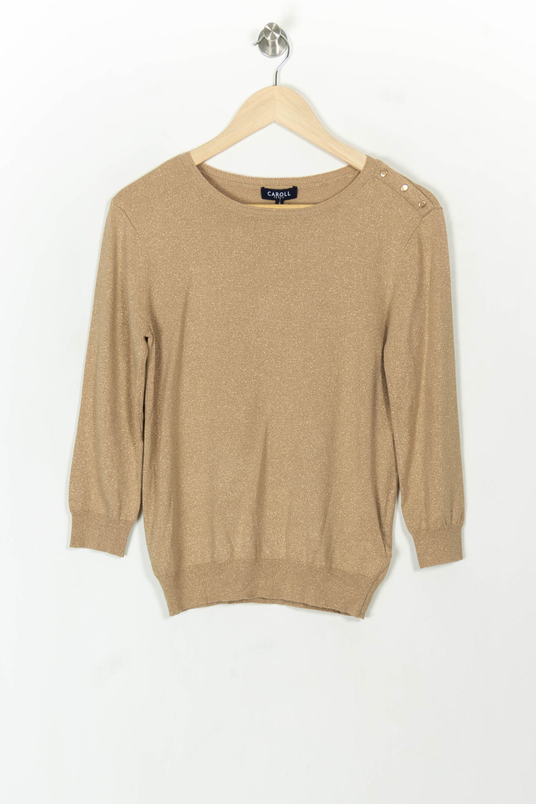 Pull Beige - Taille XS/34 de la marque Caroll | PARAD119196 - Vendu par Paradigme - Image 2