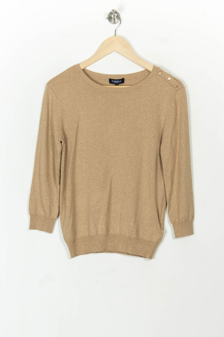 Pull Beige - Taille XS/34 de la marque Caroll | PARAD119196 - Vendu par Paradigme - Image 2