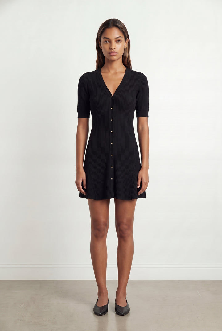 Robe Boutonnée Noire - Taille XS/34 de la marque ba&amp;sh | PARAD119204 - Vendu par Paradigme - Image 1