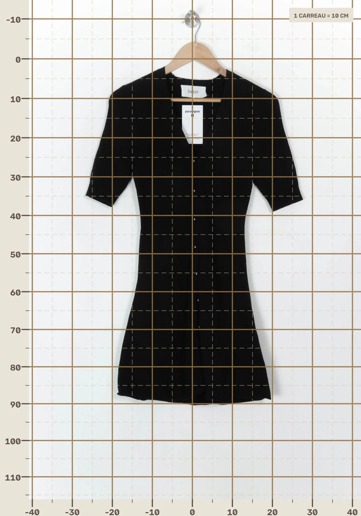 Robe Boutonnée Noire - Taille XS/34 de la marque ba&amp;sh | PARAD119204 - Vendu par Paradigme - Image 4