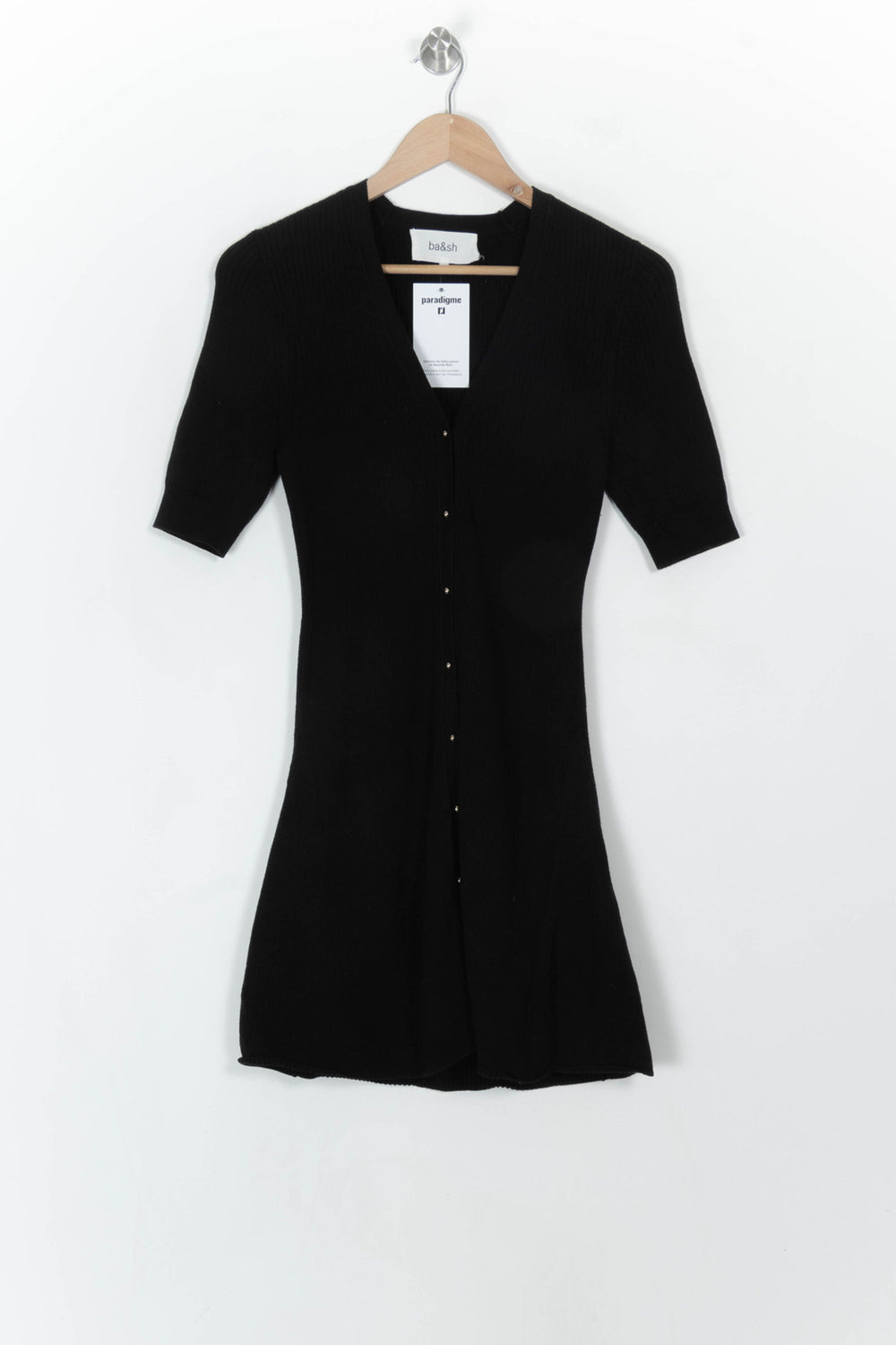 Robe Boutonnée Noire - Taille XS/34 de la marque ba&sh | PARAD119204 - Vendu par Paradigme - Image 2