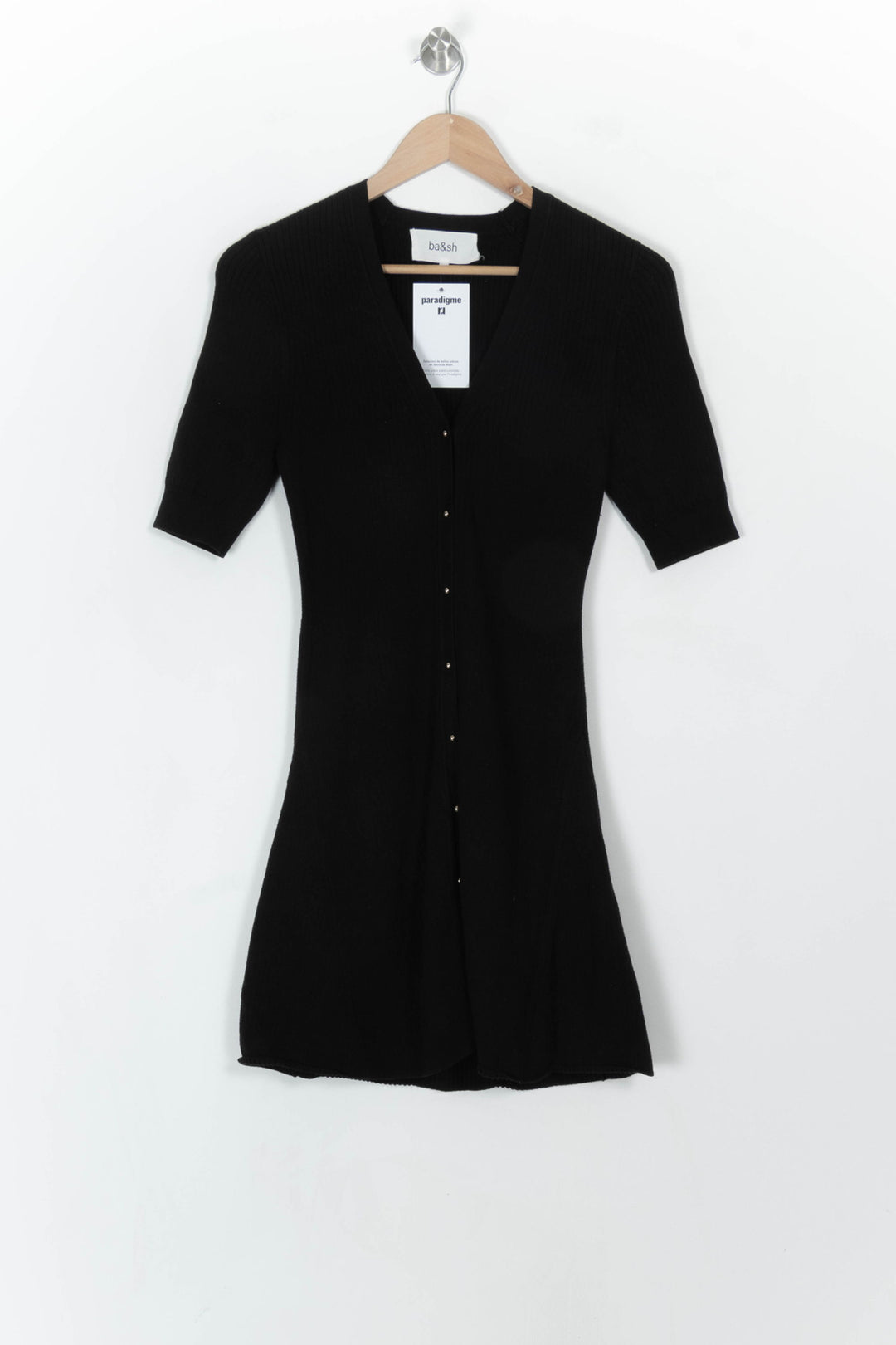 Robe Boutonnée Noire - Taille XS/34 de la marque ba&amp;sh | PARAD119204 - Vendu par Paradigme - Image 2