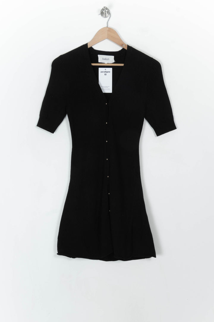 Robe Boutonnée Noire - Taille XS/34 de la marque ba&amp;sh | PARAD119204 - Vendu par Paradigme - Image 2