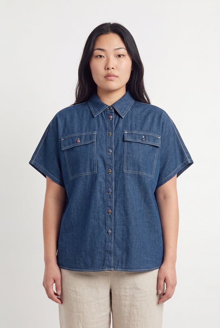 Chemise en jean bleue - Taille L/40 de la marque Liu Jo | PARAD119205 - Vendu par Paradigme - Image 1