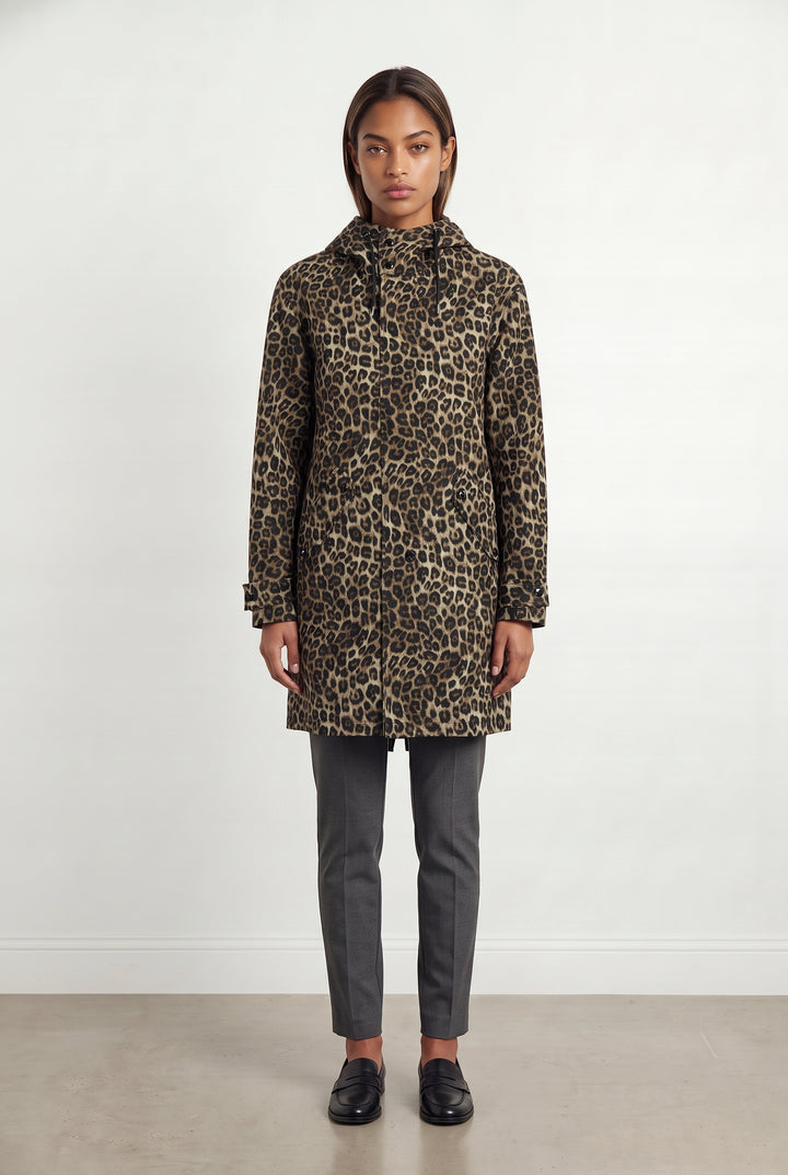 Parka Léopard Marron et Noir - Taille XXS/32 de la marque The Kooples | PARAD119209 - Vendu par Paradigme - Image 1