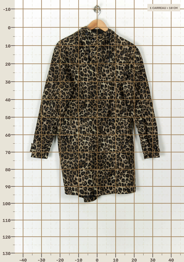 Parka Léopard Marron et Noir - Taille XXS/32 de la marque The Kooples | PARAD119209 - Vendu par Paradigme - Image 4