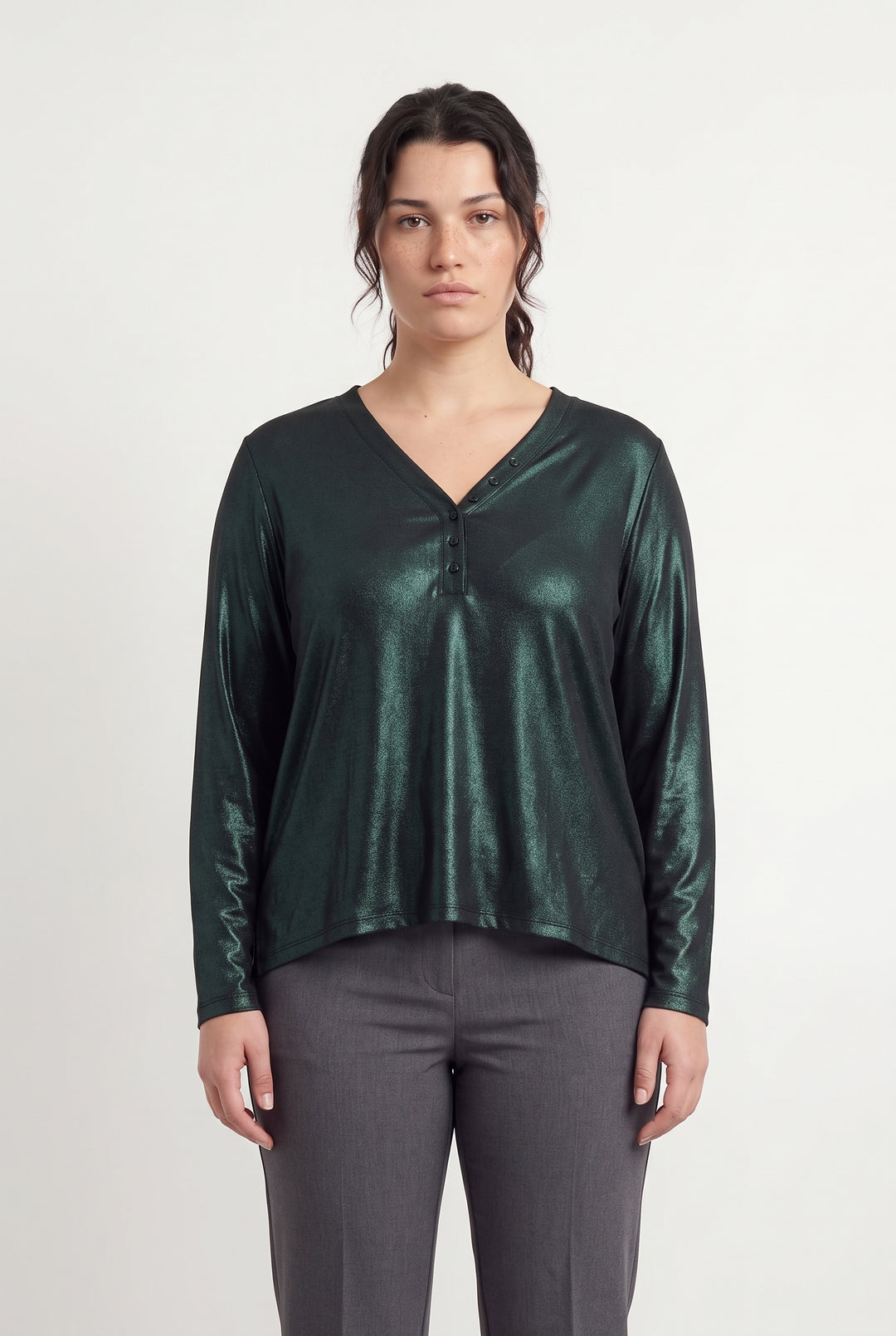 Blouse Verte - Taille XL/42 de la marque Indies | PARAD119211 - Vendu par Paradigme - Image 1