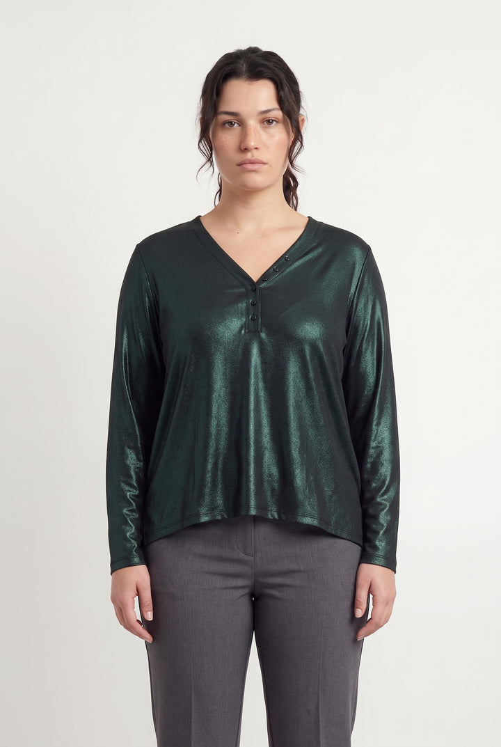 Blouse Verte - Taille XL/42 de la marque Indies | PARAD119211 - Vendu par Paradigme - Image 1