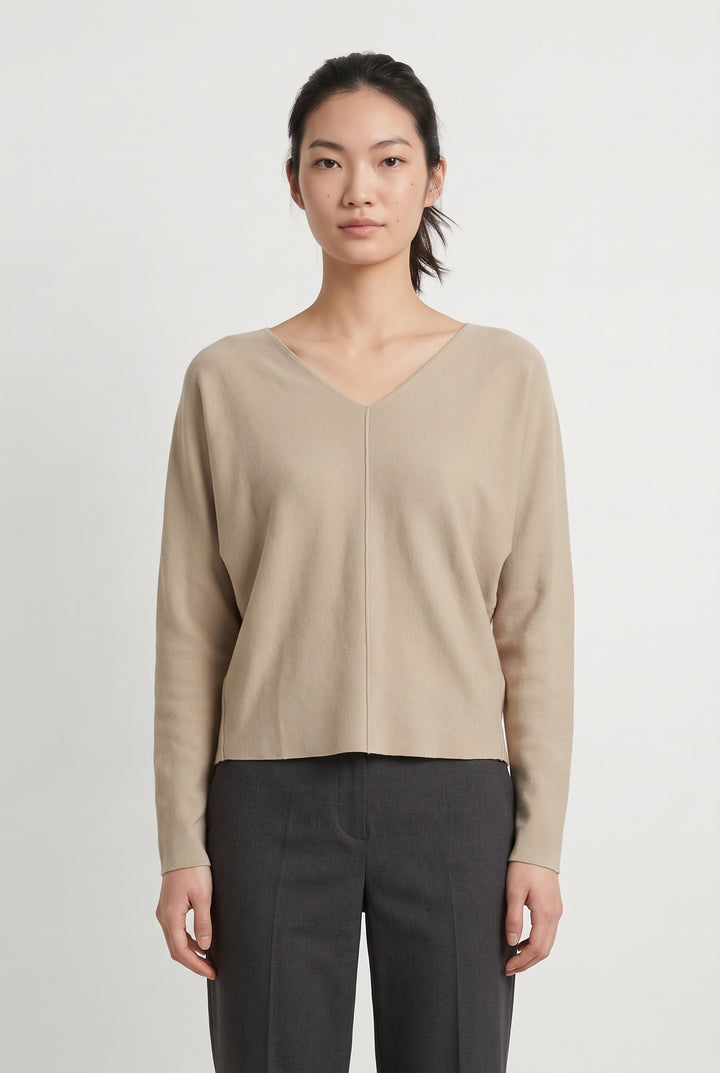 Pull Beige - Taille M/38 de la marque Indies | PARAD119214 - Vendu par Paradigme - Image 1