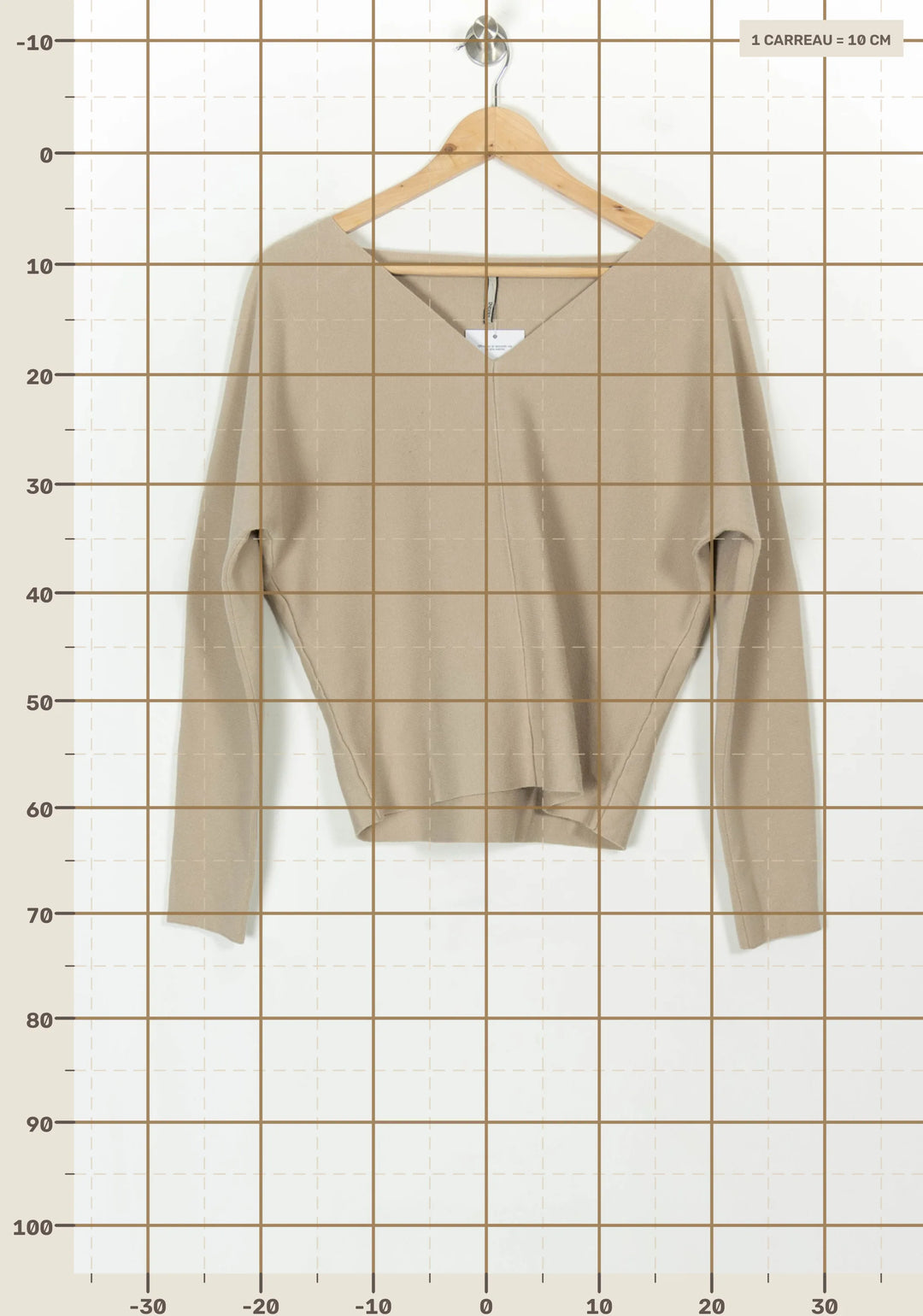 Pull Beige - Taille M/38 de la marque Indies | PARAD119214 - Vendu par Paradigme - Image 4